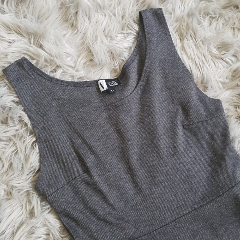Dark Grey VIBE Fit and Flare Dress - Picture 2 of 5
